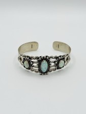 Vintage Fred Harvey Era Navajo Fire Opal 925 Sterling Silver Cuff Bracelet - Additional view 8