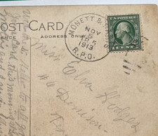 Hugo Oklahoma High School Hand Colored Fred Harvey Antique 1913 Postcard - Additional view 3