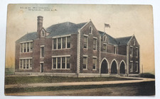 Hugo Oklahoma High School Hand Colored Fred Harvey Antique 1913 Postcard