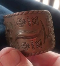 **OLD NATIVE AMERICAN NAVAJO FRED HARVEY ERA COPPER CUFF REALLY FINE!!*** - Additional view 2