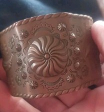 **OLD NATIVE AMERICAN NAVAJO FRED HARVEY ERA COPPER CUFF REALLY FINE!!***