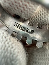Vintage Sterling Silver Turquoise Ring Band Pacific Jewelry Co. Fred Harvey Era - Additional view 1