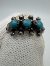 Vintage Sterling Silver Turquoise Ring Band Pacific Jewelry Co. Fred Harvey Era - Additional view 5
