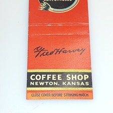 Matchbook Cover Fred Harvey Hotel Restaurants Coffee Newton Kansas 1940s - Additional view 2