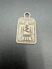 Harvey Era Vintage Tag Pendant Charm Sterling Silver Overlay Thunderbird - Additional view 2