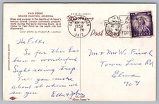 AZ Yaki Point Grand Canyon National Park Fred Harvey Vtg Postcard View 1950s - Additional view 2