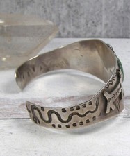 Sterling Silver Vintage Fred Harvey Era Turquoise Snake Horse Arrow Cuff Bracele - Additional view 1
