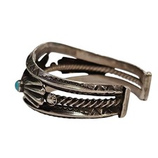 Vintage Fred Harvey Era Navajo Sterling Cuff Bracelet - Additional view 2