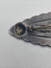 Vintage Navajo Old Pawn Sterling Silver Turquoise  Brooch- Fred Harvey? - Additional view 3