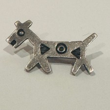 Fred Harvey Era Native American Silver Hopi Horse Dog  Silver Turquoise Barrette - Additional view 4