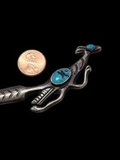Fred Harvey Era Stampwork Roadrunner Navajo Sterling Turquoise Letter Opener 5