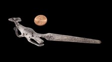 Fred Harvey Era Stampwork Roadrunner Navajo Sterling Turquoise Letter Opener 5