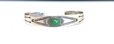 Fred Harvey Era Old Pawn Navajo Sterling Silver Turquoise Bracelet - Additional view 1
