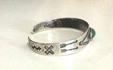 Fred Harvey Era Old Pawn Navajo Sterling Silver Turquoise Bracelet - Additional view 2