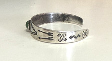 Fred Harvey Era Old Pawn Navajo Sterling Silver Turquoise Bracelet - Additional view 3
