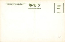 Postcard Interior of Fred Harvey Gift Shop on Illinois Tollway Oasis | Vintage - Additional view 1