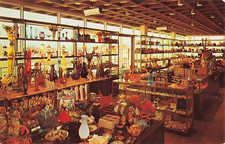 Postcard Interior of Fred Harvey Gift Shop on Illinois Tollway Oasis | Vintage