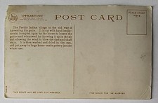 Fred Harvey NM New Mexico Pueblo of Tesuque Winnowing Grain Postcard A1 - Additional view 1