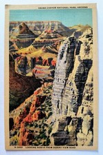 Fred Harvey Looking North frm Desert View Rd Grand Canyon Arizona AZ Postcard L1