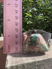 NATIVE AMERICAN NAVAJO ROYSTON TURQUOISE & STERLING UNIQUE FRED HARVEY CUFF 39GR - Additional view 5