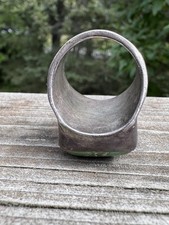 NATIVE AMERICAN NAVAJO TURQUOISE & STERLING FRED HARVEY ERA CHUNKY RING 21GRMS - Additional view 6