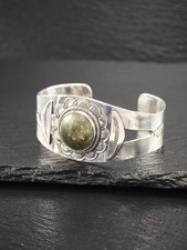 Native American Fred Harvey Era Cerillos Sterling Silver Cuff Bracelet - Additional view 3