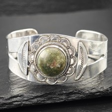 Native American Fred Harvey Era Cerillos Sterling Silver Cuff Bracelet - Additional view 4