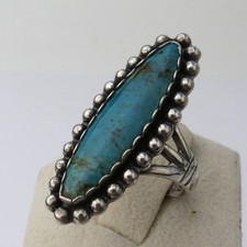 Fred Harvey Maisel VTG Native American sterling silver ring turquoise size  8.5 - Additional view 1