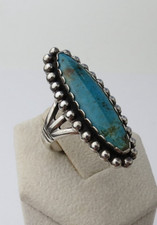 Fred Harvey Maisel VTG Native American sterling silver ring turquoise size  8.5 - Additional view 2