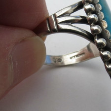 Fred Harvey Maisel VTG Native American sterling silver ring turquoise size  8.5 - Additional view 4
