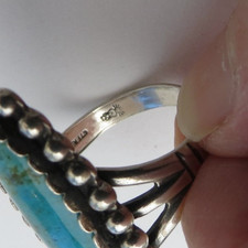 Fred Harvey Maisel VTG Native American sterling silver ring turquoise size  8.5 - Additional view 5