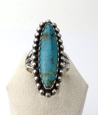 Fred Harvey Maisel VTG Native American sterling silver ring turquoise size 8.5
