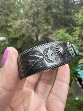 NATIVE AMERICAN NAVAJO TURQUOISE & STERLING FRED HARVEY ERA CUFF - Additional view 3