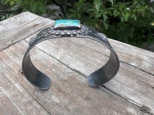 NATIVE AMERICAN NAVAJO TURQUOISE & STERLING FRED HARVEY ERA CUFF - Additional view 5