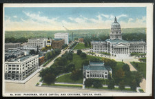 1918 Topeka Kansas State Capitol Historic Vintage Fred Harvey Postcard D387