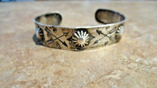 VERY OLD  Fred Harvey Era Navajo Sterling Silver REVERSE PUNCH Design Bracelet - Additional view 2