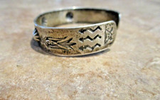 VERY OLD  Fred Harvey Era Navajo Sterling Silver REVERSE PUNCH Design Bracelet - Additional view 8