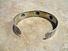 VERY OLD  Fred Harvey Era Navajo Sterling Silver REVERSE PUNCH Design Bracelet - Additional view 10