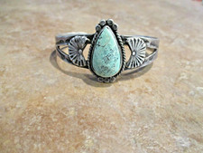 GEM OLD Fred Harvey Era Navajo Sterling Silver Turquoise