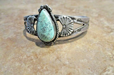 GEM OLD Fred Harvey Era Navajo Sterling Silver Turquoise