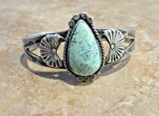 GEM OLD Fred Harvey Era Navajo Sterling Silver Turquoise
