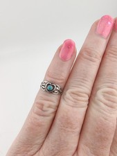 Vtg Bell Trading Post Fred Harvey Era Sterling Silver Turquoise Baby Child Ring