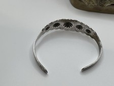 Vintage Signed Bobby Silver Fred Harvey Era Cuff Bracelet Concho Stamped #2 - Additional view 3