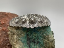 Vintage Signed Bobby Silver Fred Harvey Era Cuff Bracelet Concho Stamped #2 - Additional view 7