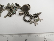 Sterling silver VTG 50s era charm Fred Harvey old west horseshoe totem cowboy - Additional view 7
