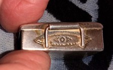 Vintage Fred Harvey Era Navajo Sterling Turquoise Stamped Pill Box Hinged - Additional view 2