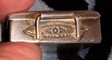 Vintage Fred Harvey Era Navajo Sterling Turquoise Stamped Pill Box Hinged - Additional view 5