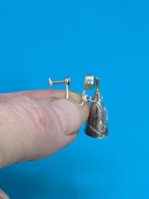 Vintage Native American Sterling & Turquoise Earrings Fred Harvey Era Screw Back - Additional view 4