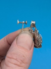 Vintage Native American Sterling & Turquoise Earrings Fred Harvey Era Screw Back - Additional view 5