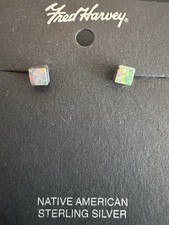 Fred Harvey Sterling Silver  Native American Set Earrings - Additional view 4